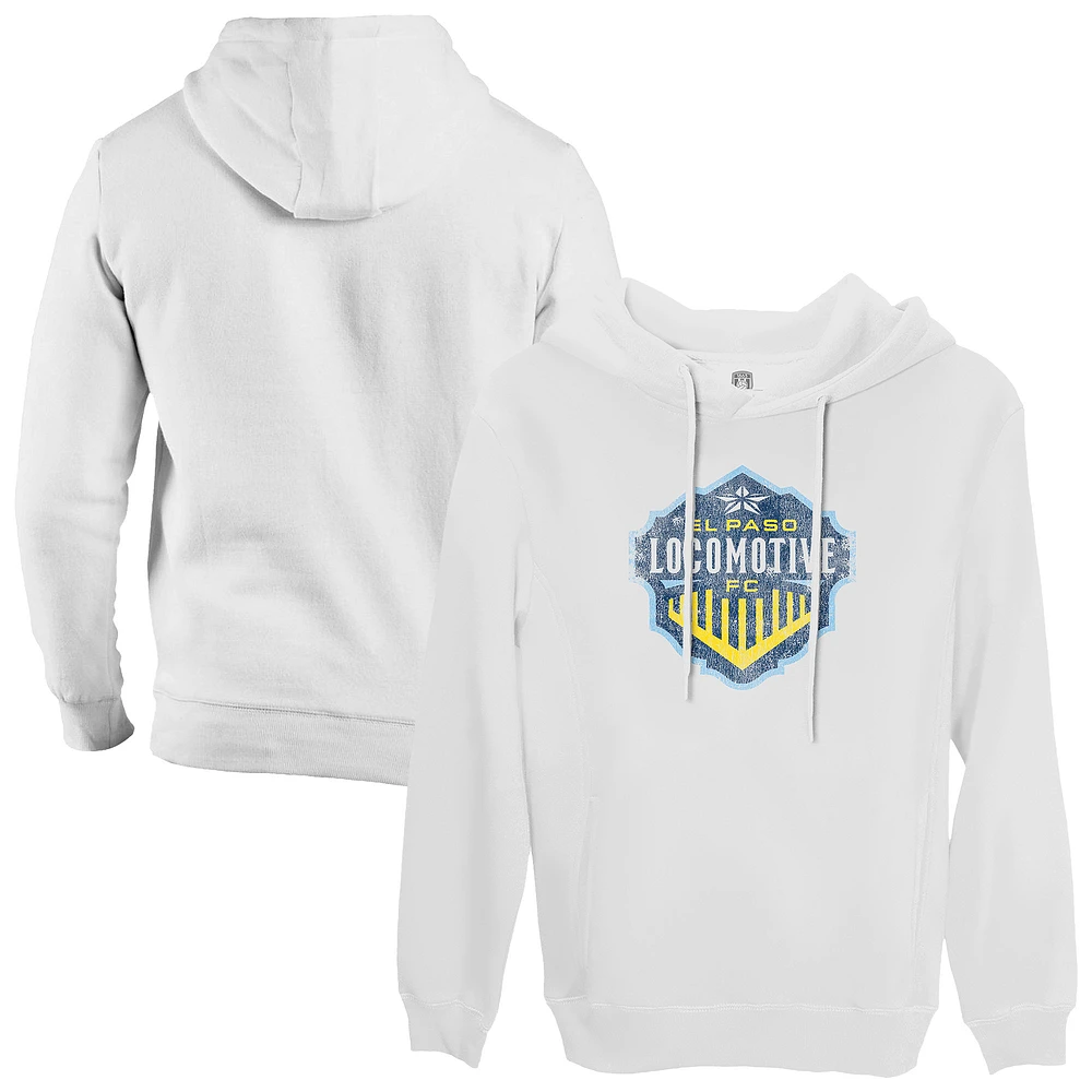 Men's 1863FC White El Paso Locomotive FC Color Badge Fleece Pullover Hoodie