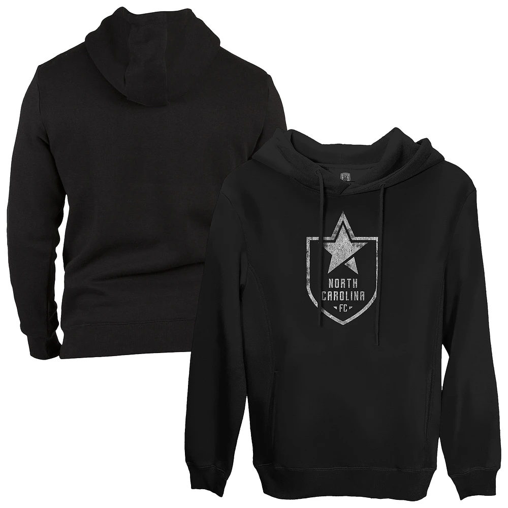 Men's 1863FC Black North Carolina FC Mono Badge Fleece Pullover Hoodie