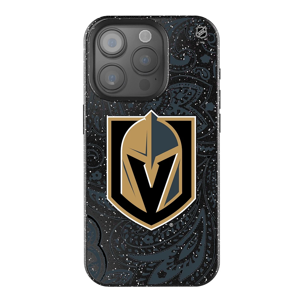 Keyscaper Black Vegas Golden Knights Paisley Bling iPhone Case