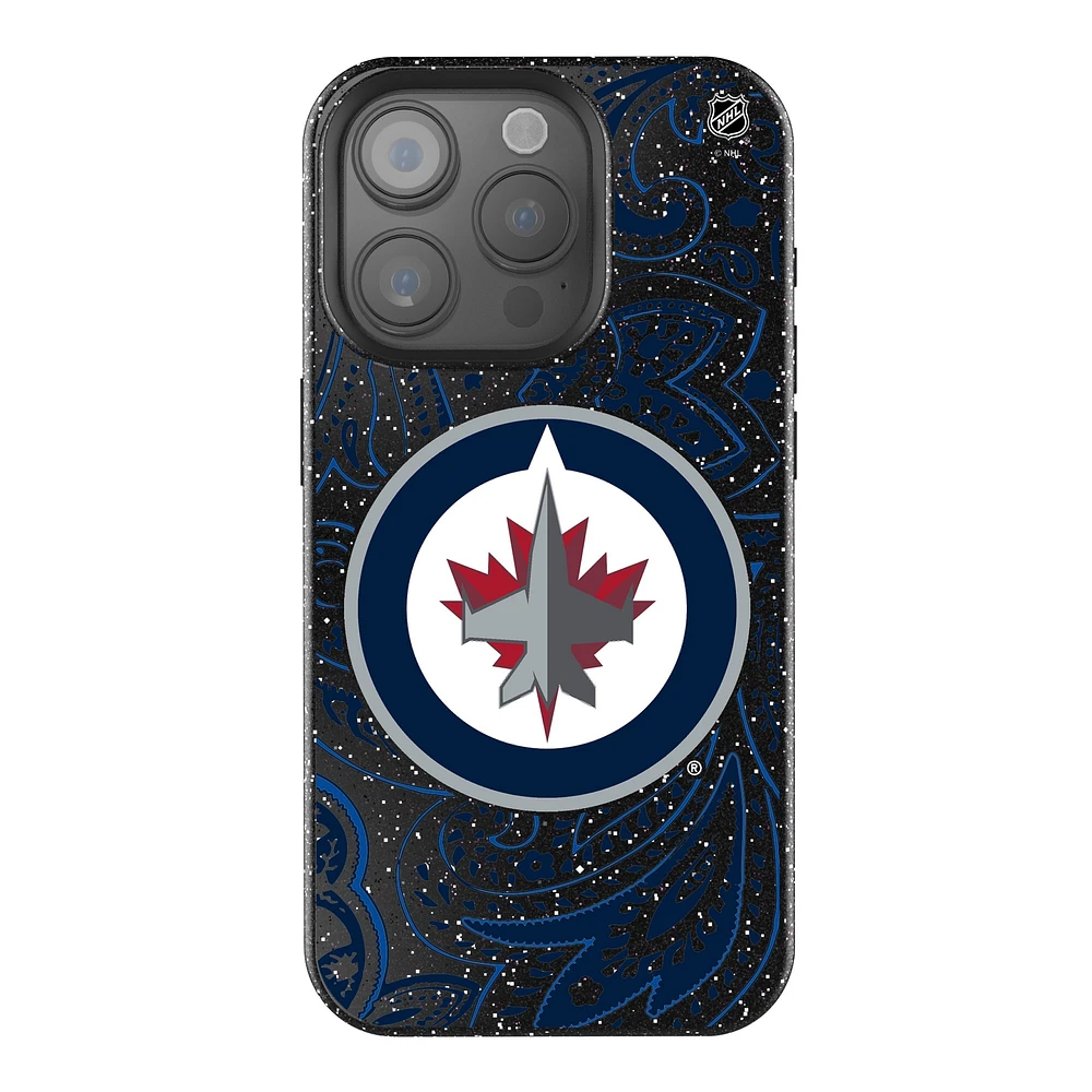 Keyscaper Black Winnipeg Jets Paisley Bling iPhone Case