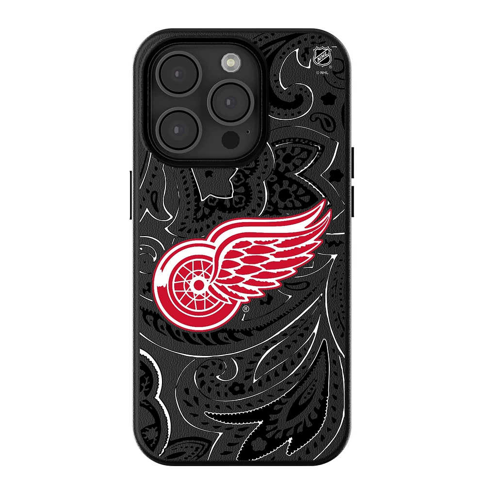 Keyscaper Black Detroit Red Wings Paisley iPhone Magnetic Bump Case