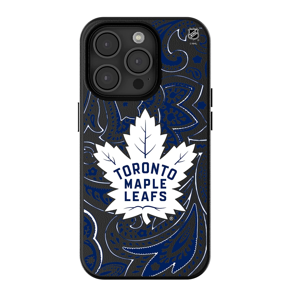 Keyscaper Black Toronto Maple Leafs Paisley iPhone Magnetic Bump Case
