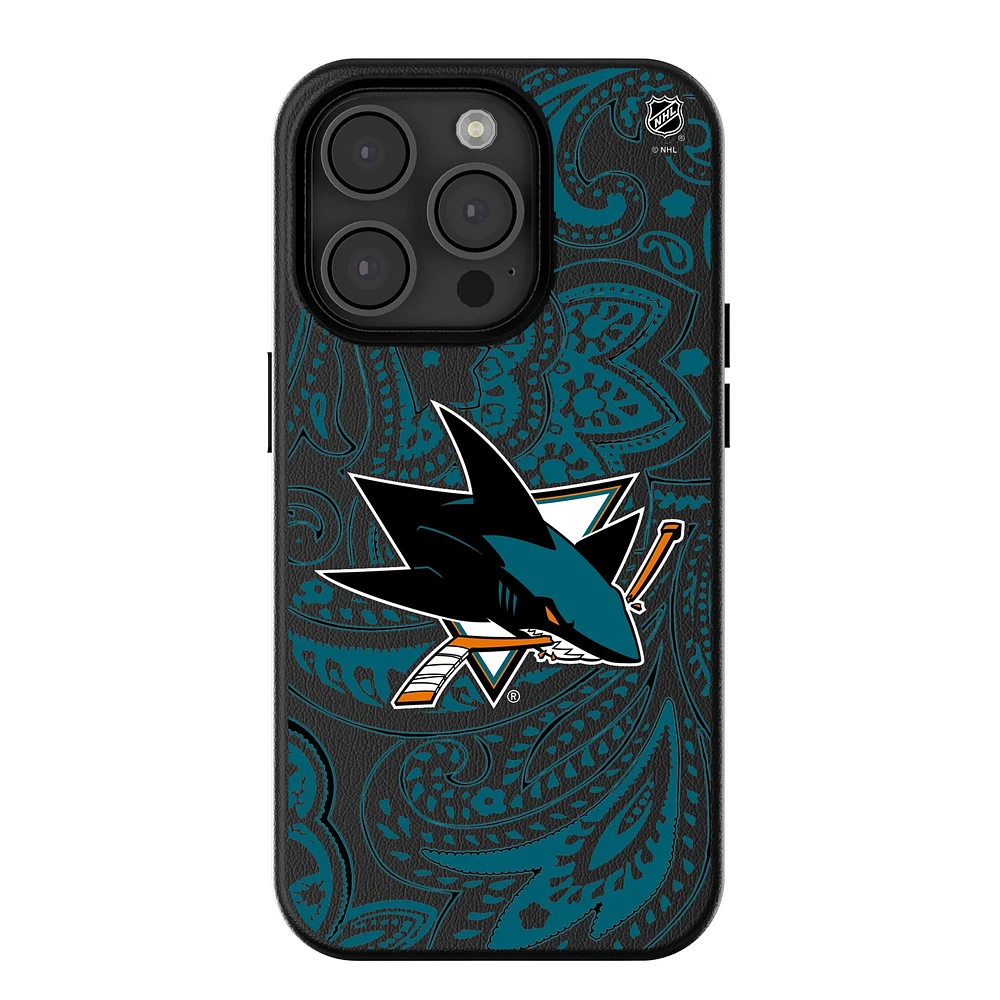 Keyscaper Black San Jose Sharks Paisley iPhone Magnetic Bump Case
