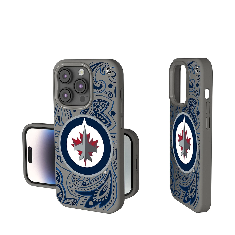 Keyscaper Gray Winnipeg Jets Paisley Soft Touch iPhone Case