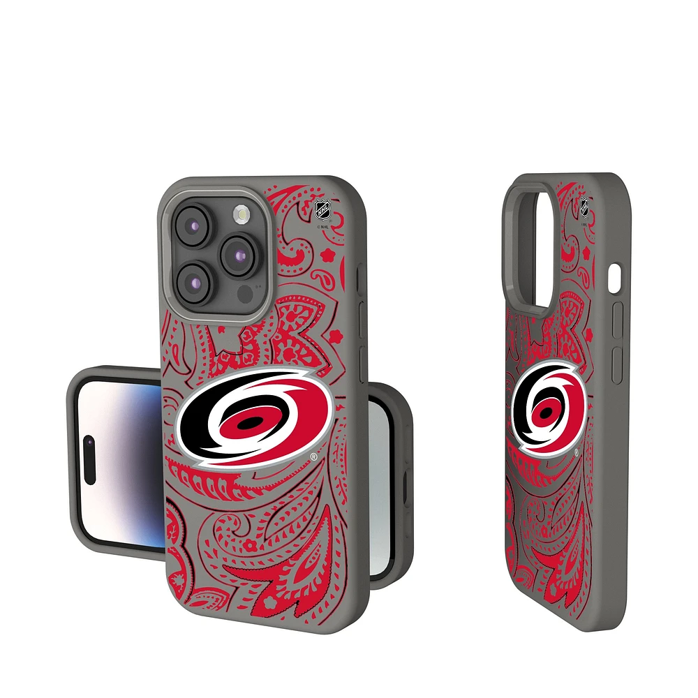 Keyscaper Gray Carolina Hurricanes Paisley Soft Touch iPhone Case