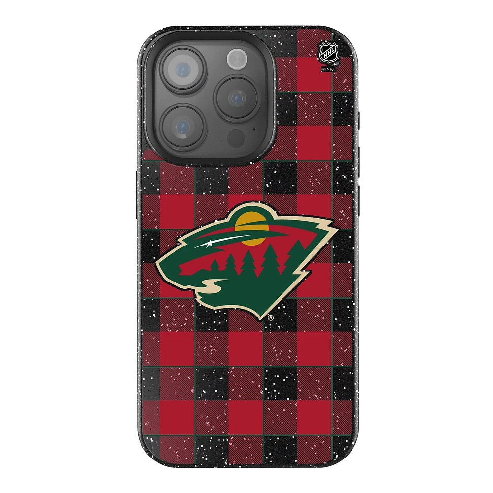 Keyscaper Minnesota Wild Plaid Bling iPhone Case