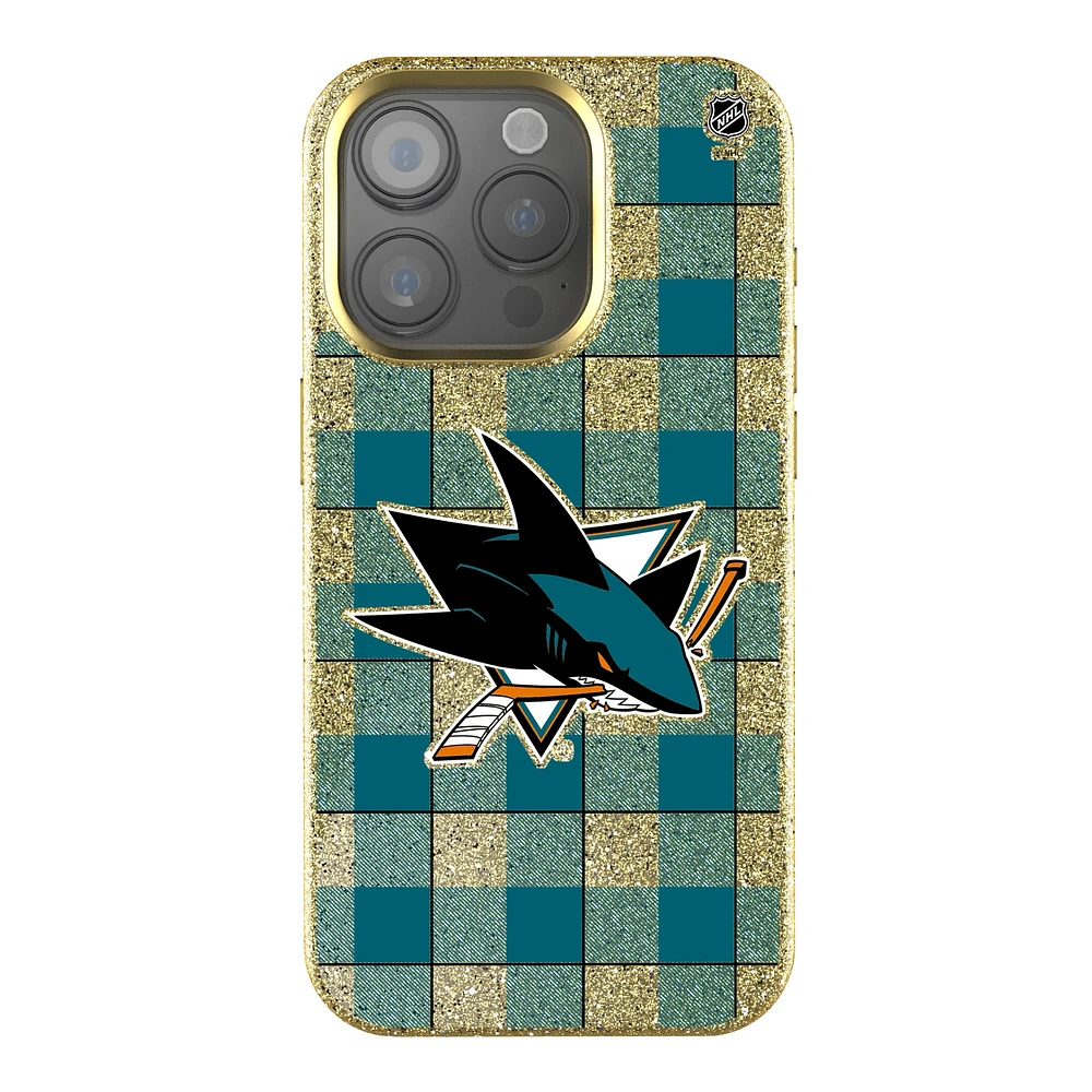Keyscaper San Jose Sharks Plaid Bling iPhone Case