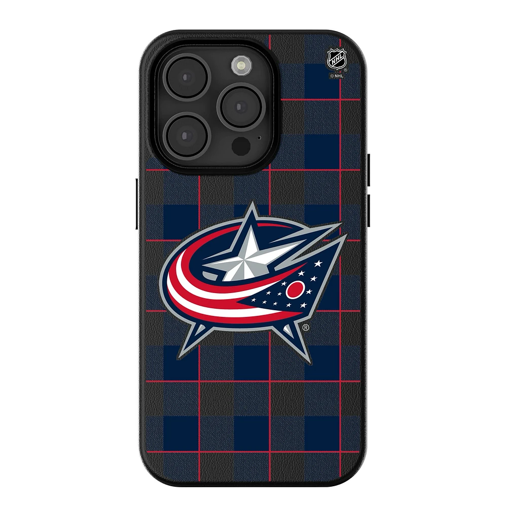 Keyscaper Columbus Blue Jackets Plaid iPhone Magnetic Bump Case