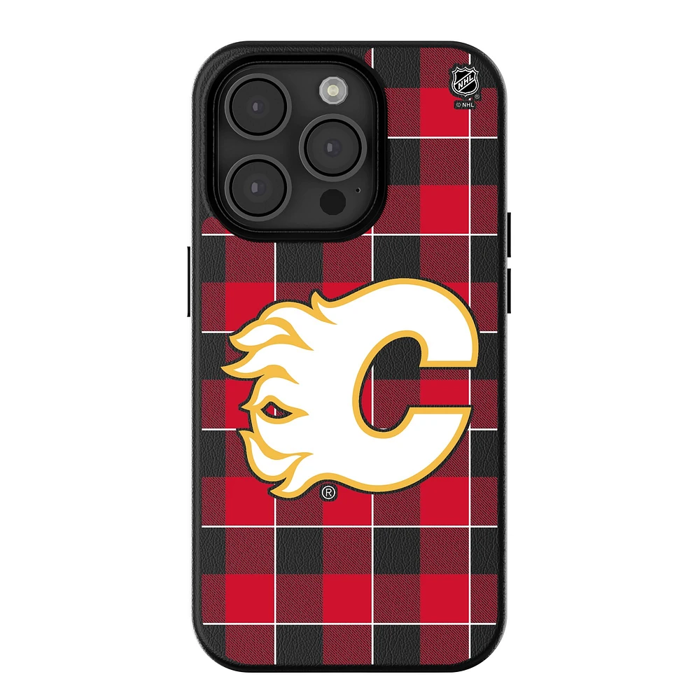 Keyscaper Calgary Flames Plaid iPhone Magnetic Bump Case