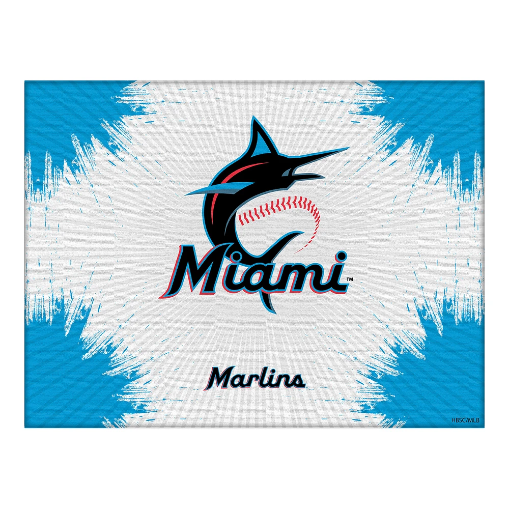Miami Marlins 24" x 32" Splash Canvas Wall Art