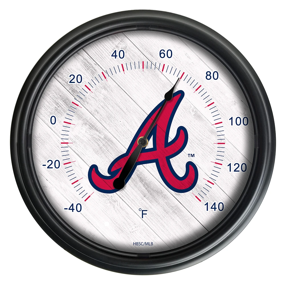 Black Atlanta Braves Indoor/Outdoor LED Thermometer