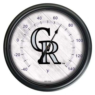 Black Colorado Rockies Indoor/Outdoor LED Thermometer