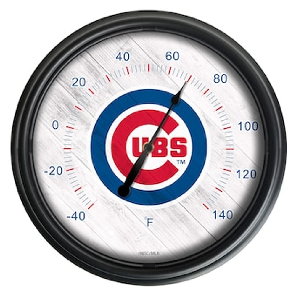 Black Chicago Cubs Indoor/Outdoor LED Thermometer