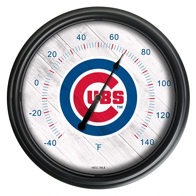 Black Chicago Cubs Indoor/Outdoor LED Thermometer