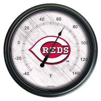 Black Cincinnati Reds Indoor/Outdoor LED Thermometer