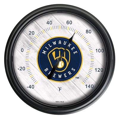 Black Milwaukee Brewers Indoor/Outdoor LED Thermometer