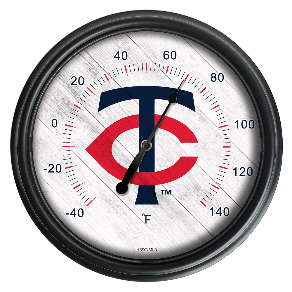 Black Minnesota Twins Indoor/Outdoor LED Thermometer