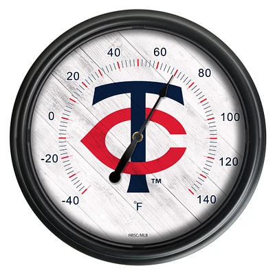 Black Minnesota Twins Indoor/Outdoor LED Thermometer