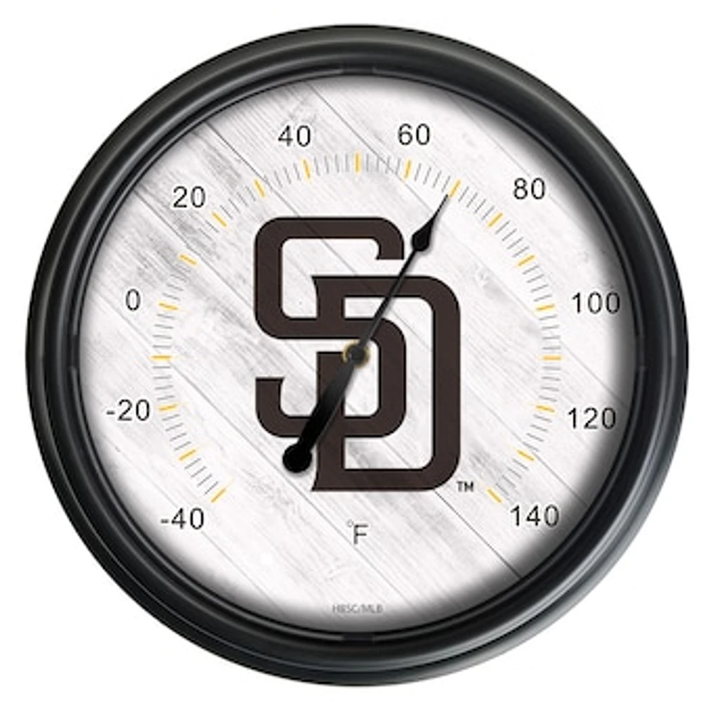 Black San Diego Padres Indoor/Outdoor LED Thermometer