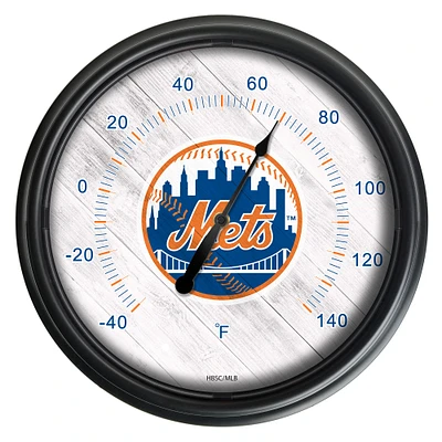 Black New York Mets Indoor/Outdoor LED Thermometer