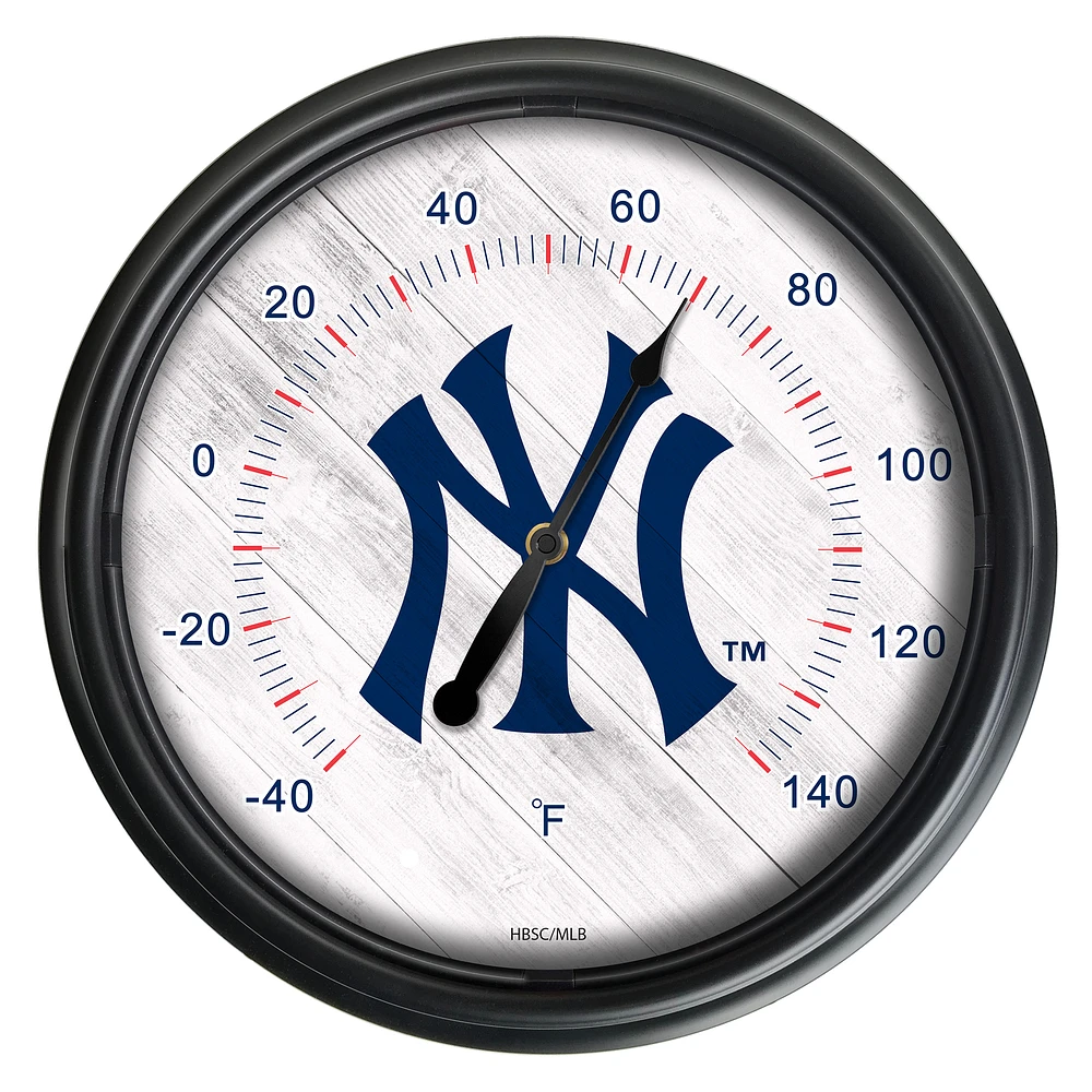 Black New York Yankees Indoor/Outdoor LED Thermometer