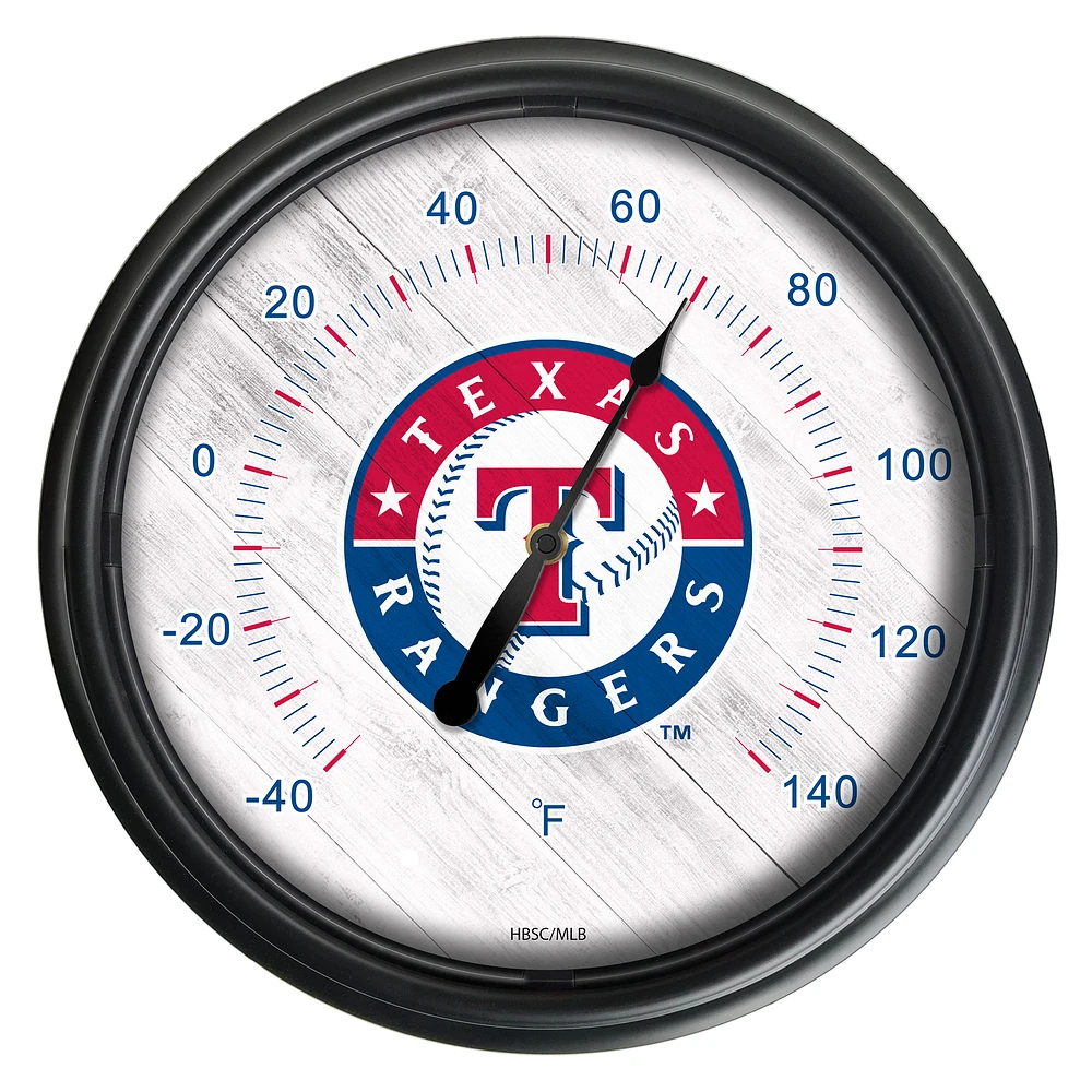 Black Texas Rangers Indoor/Outdoor LED Thermometer