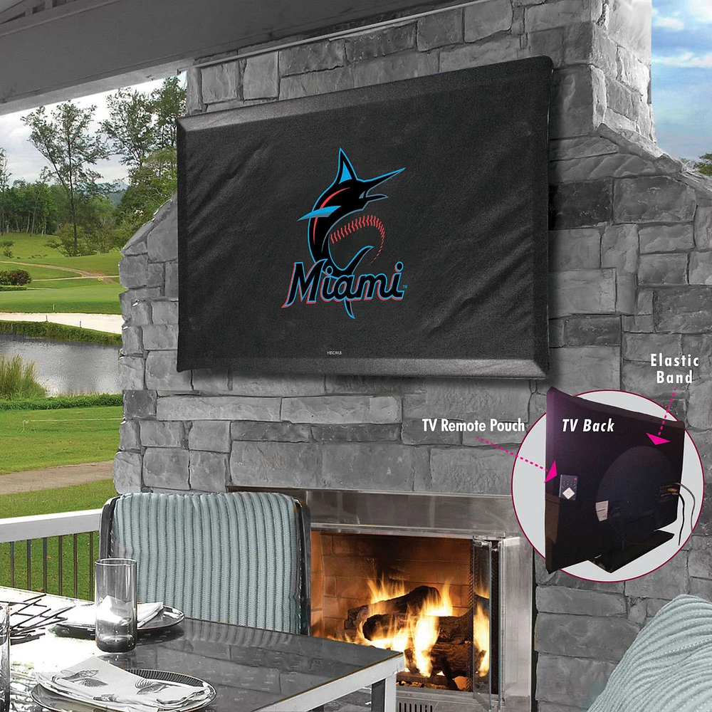Black Miami Marlins 35" x 25" TV Cover