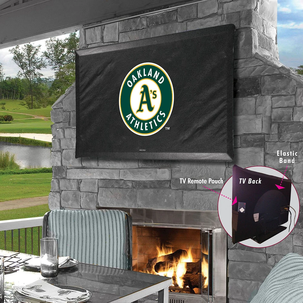Black Oakland Athletics 55" x 31" TV Cover