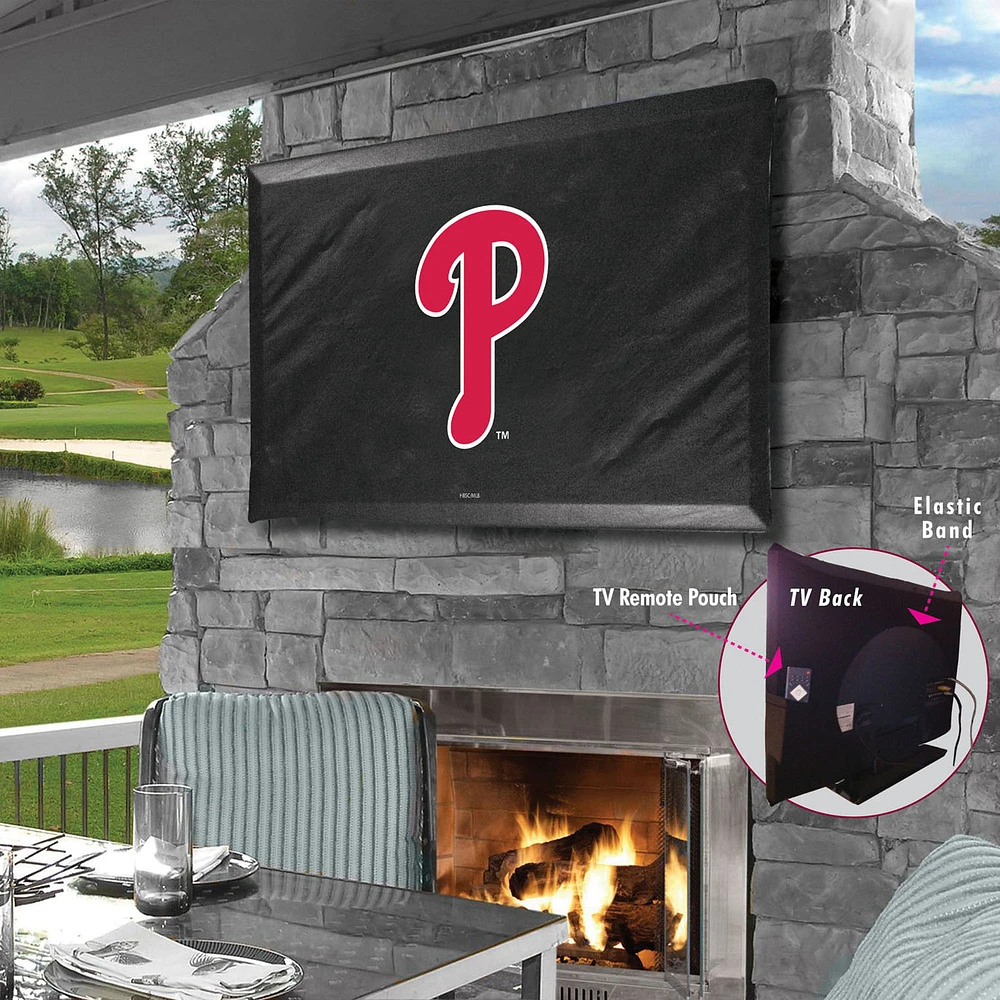 Black Philadelphia Phillies 55" x 31" TV Cover