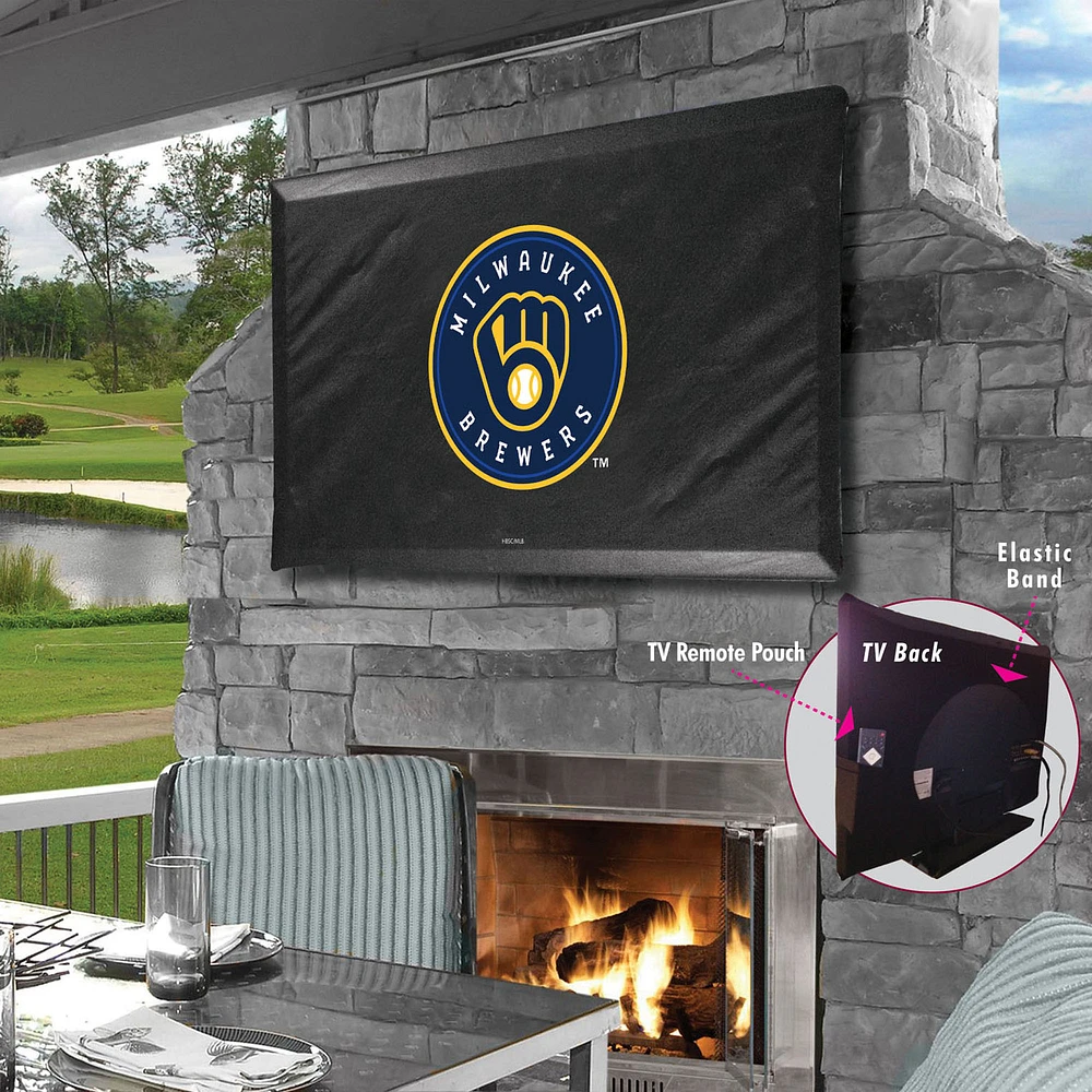 Black Milwaukee Brewers 55" x 31" TV Cover