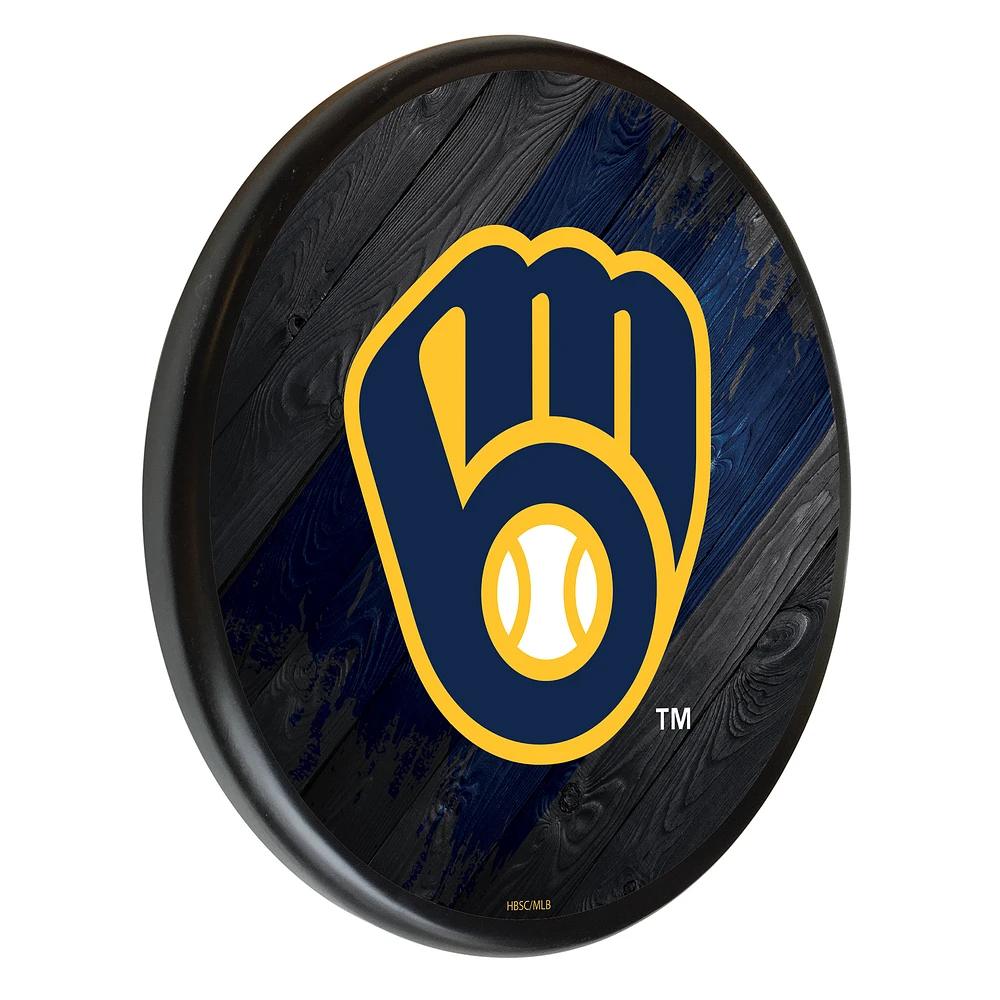 Black Milwaukee Brewers 13" Team Wood Sign