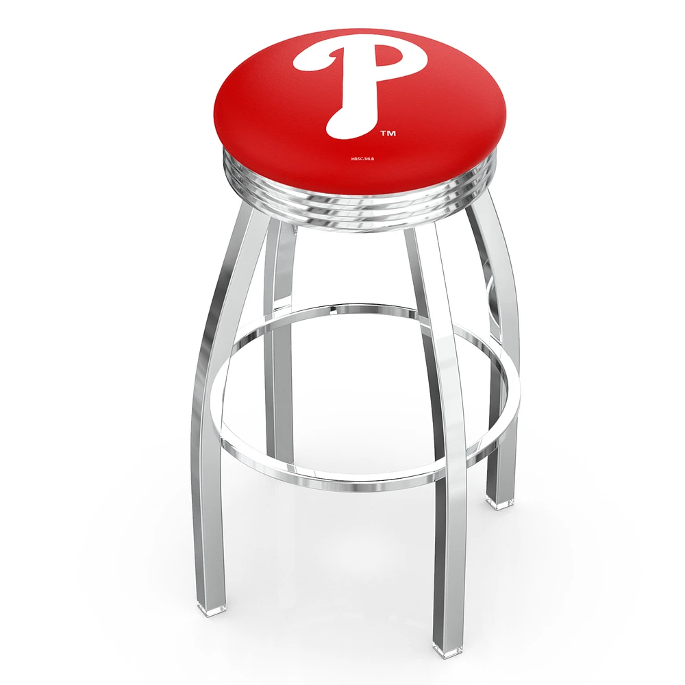 Silver Philadelphia Phillies 25" Chrome Ringed Swivel Counter Stool