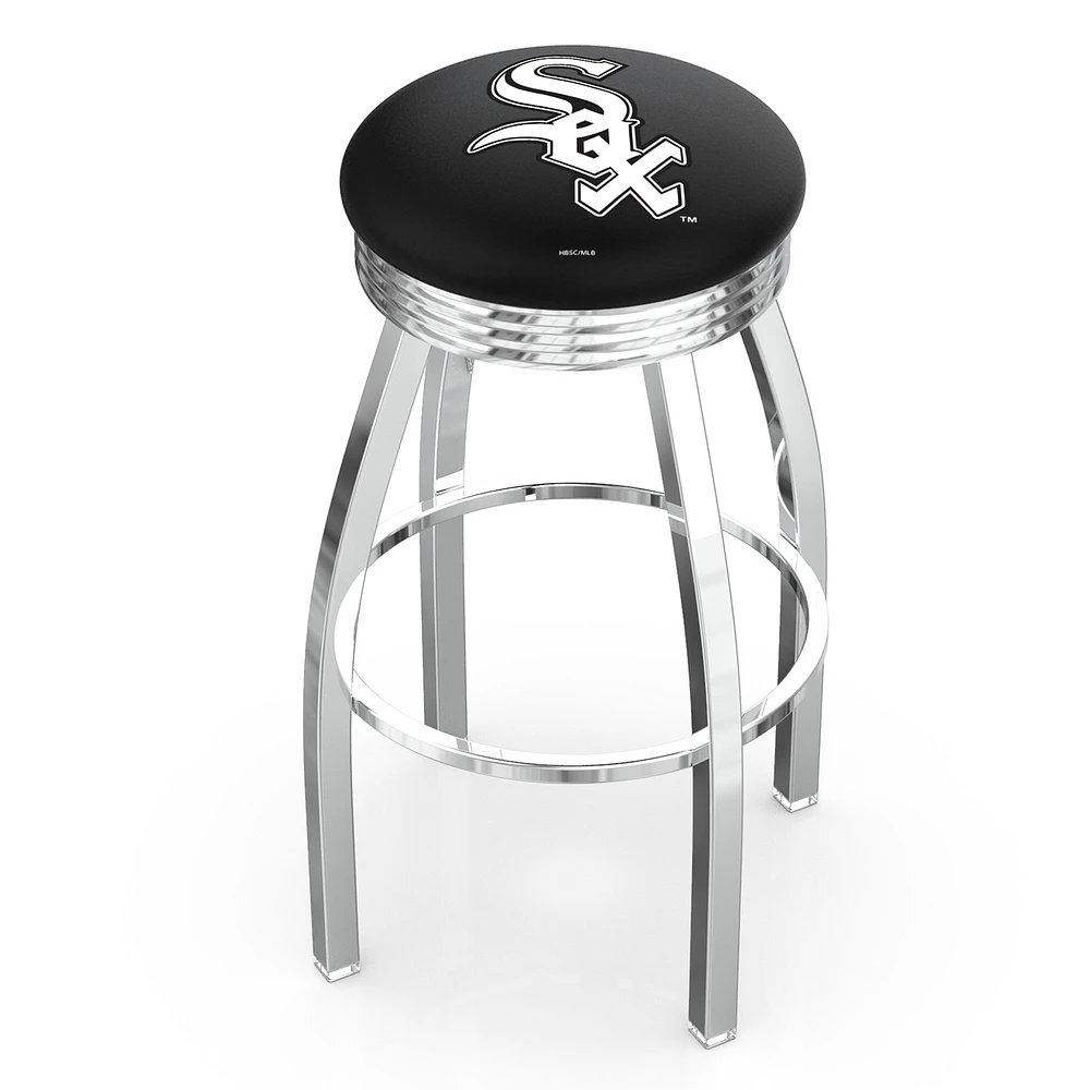 Silver Chicago White Sox 25" Chrome Ringed Swivel Counter Stool
