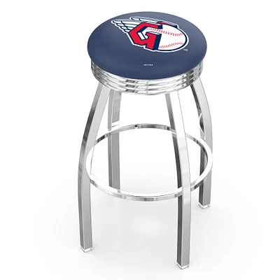 Silver Cleveland Guardians 25" Chrome Ringed Swivel Counter Stool