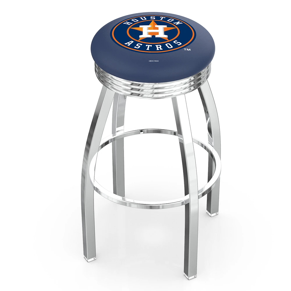 Silver Houston Astros 25" Chrome Ringed Swivel Counter Stool
