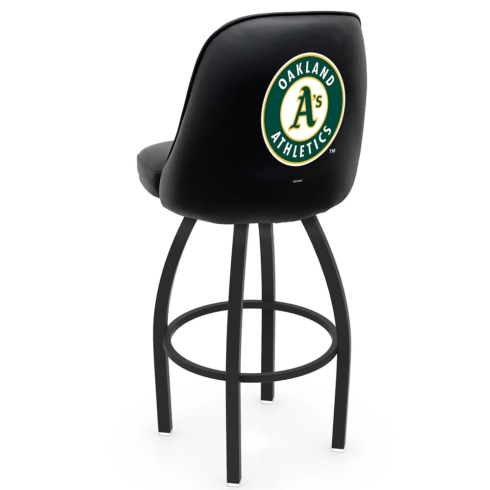 Black Oakland Athletics 36" Swivel Bucket Seat Bar Stool