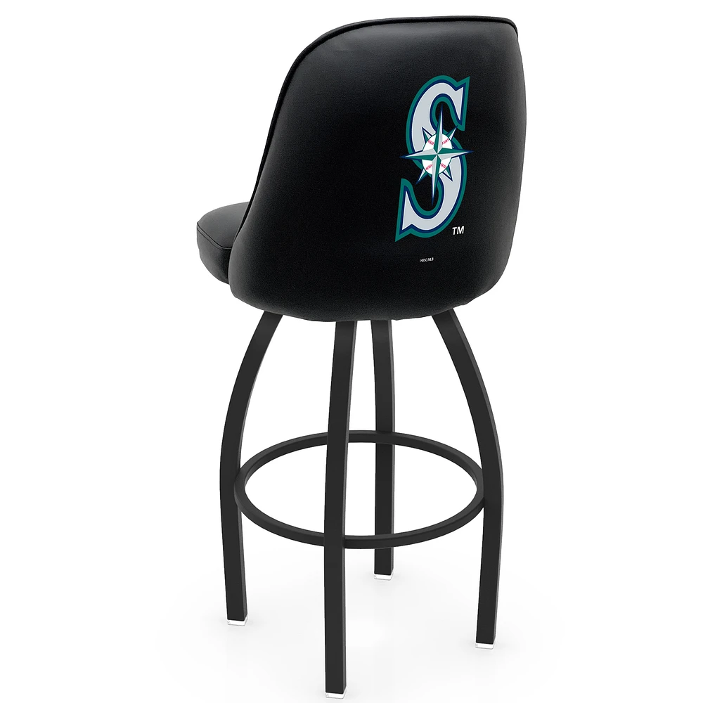 Black Seattle Mariners 36" Swivel Bucket Seat Bar Stool