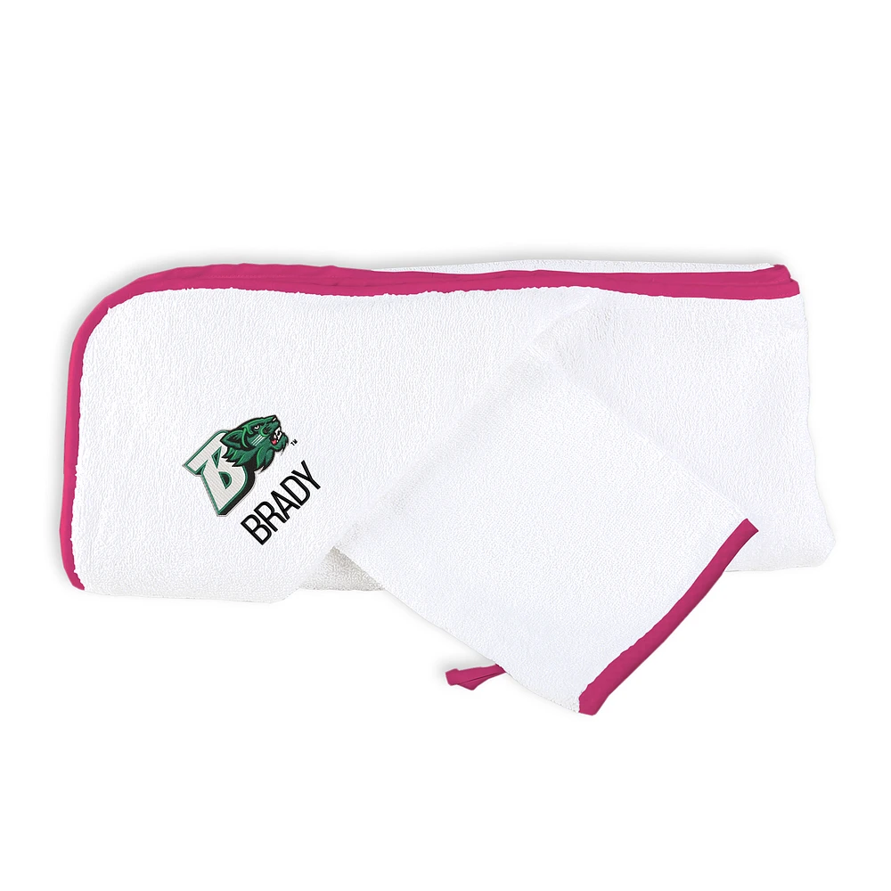 Infant Chad & Jake White Binghamton Bearcats Personalized Hooded Towel & Mitt Set