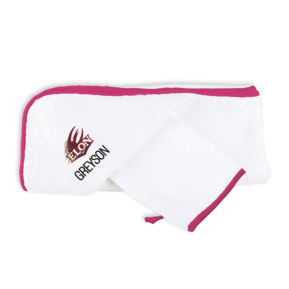 Infant Chad & Jake White Elon Phoenix Personalized Hooded Towel & Mitt Set
