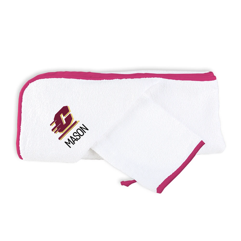 Infant Chad & Jake White Central Michigan Chippewas Personalized Hooded Towel & Mitt Set