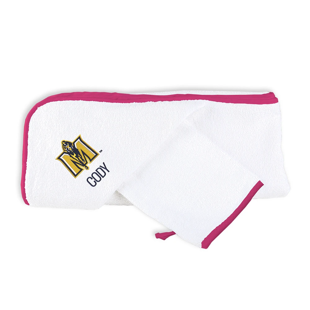 Infant Chad & Jake White Murray St. Racers Personalized Hooded Towel & Mitt Set