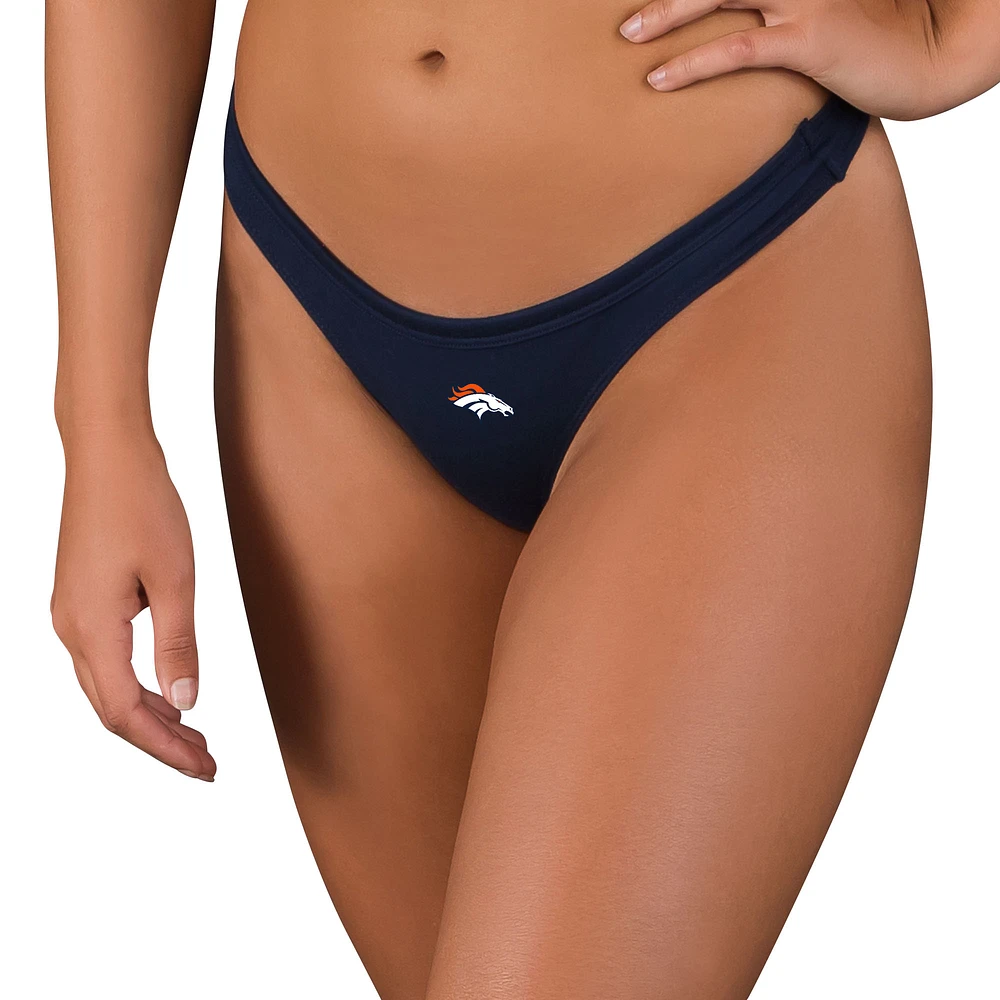 Women's Concepts Sport Navy Denver Broncos Marathon Knit Thong