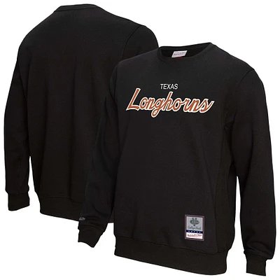 Men's Mitchell & Ness Black Texas Longhorns Elite Script Pullover Sweatshirt