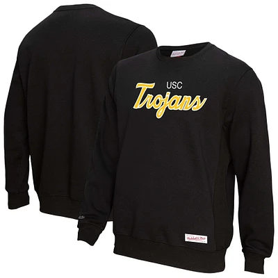 Men's Mitchell & Ness Black USC Trojans Elite Script Pullover Sweatshirt