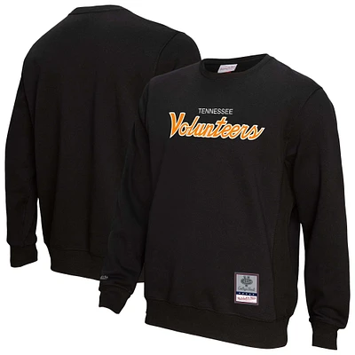 Men's Mitchell & Ness Black Tennessee Volunteers Elite Script Pullover Sweatshirt