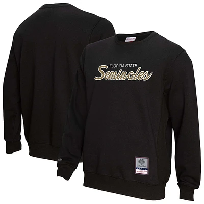Men's Mitchell & Ness Black Florida State Seminoles Elite Script Pullover Sweatshirt