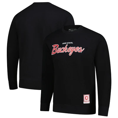 Men's Mitchell & Ness Black Ohio State Buckeyes Elite Script Pullover Sweatshirt
