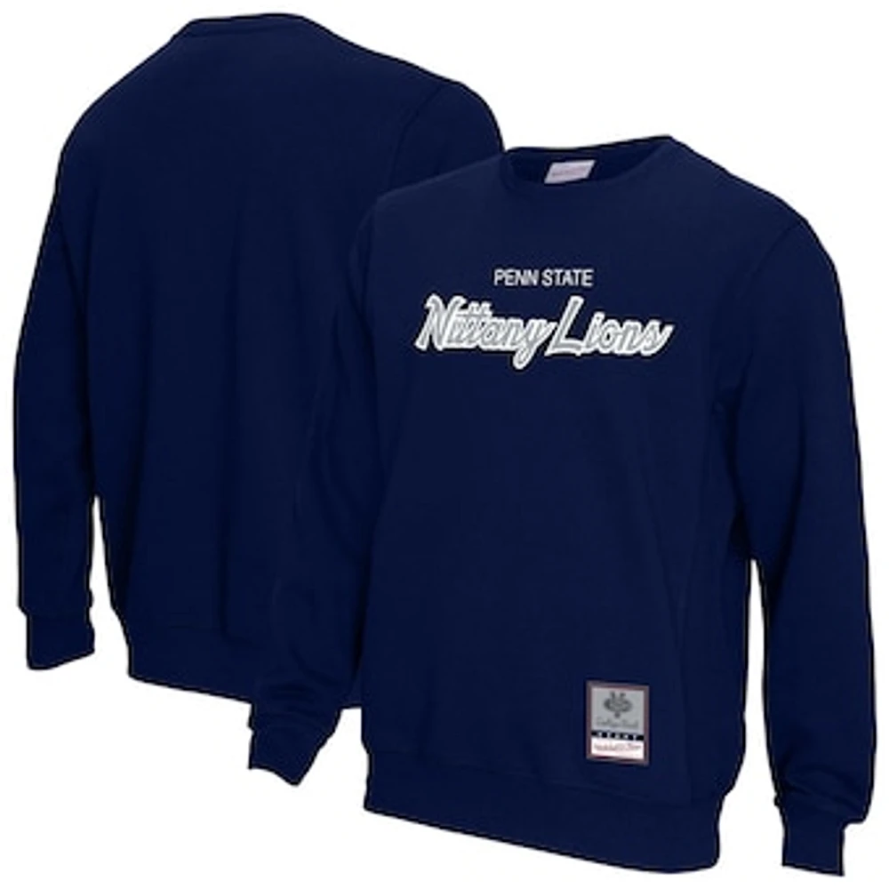Men's Mitchell & Ness Navy Penn State Nittany Lions Elite Script Pullover Sweatshirt