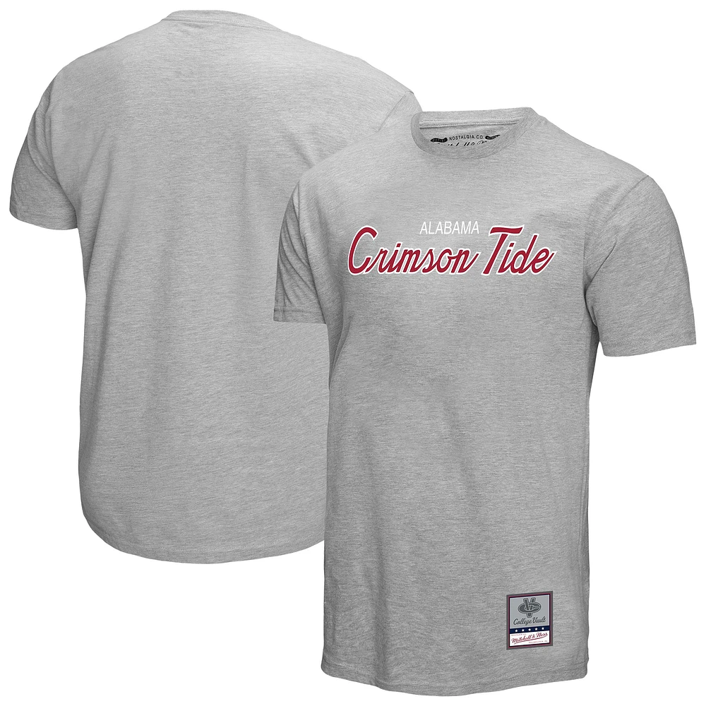 Men's Mitchell & Ness Gray Alabama Crimson Tide Elite Script T-Shirt