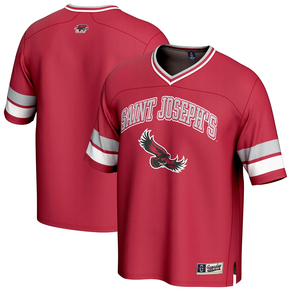 Unisex GameDay Greats Crimson Saint Joseph's Hawks Spirit Football Jersey